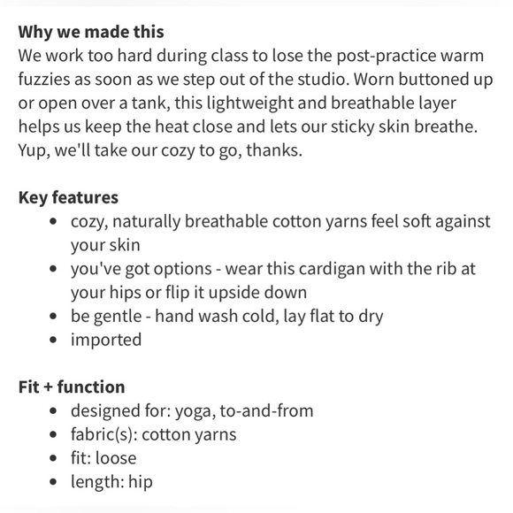 Lululemon After Class Cardigan Heathered Beige & Black Size 4 - Picture 3 of 16